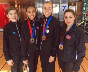 Fredrik, Mariam, Gitte og Ariana -våre medaljevinnere i Nordisk mesterskap 2016